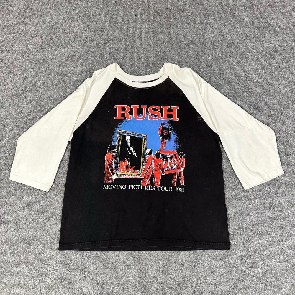 Vintage Rush Men’s Shirt Large Raglan Moving Pictures Tour 1981 - Picture 1 of 13